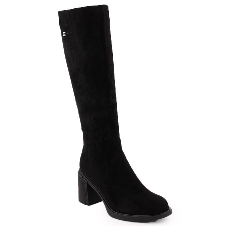 Stivali Potocki in pelle scamosciata con tacco W 60314 WOL278A nero 2