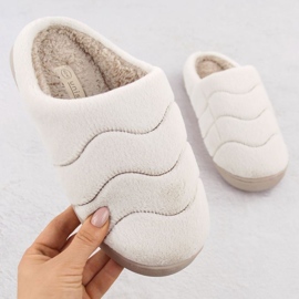 Pantofole da casa in pelliccia Unisoft W 6622 EVE466B beige 1