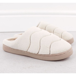 Pantofole da casa in pelliccia Unisoft W 6622 EVE466B beige 2