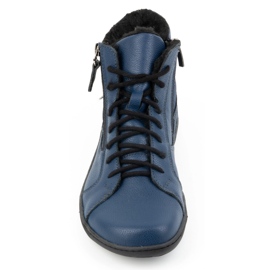 Olivier Scarpe invernali da donna in pelle 1261 minimaliste a piedi nudi, blu navy 1