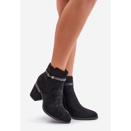 Stivali da donna isolati con tacco alto con cinturino decorativo Vinceza 16446 Nero 1