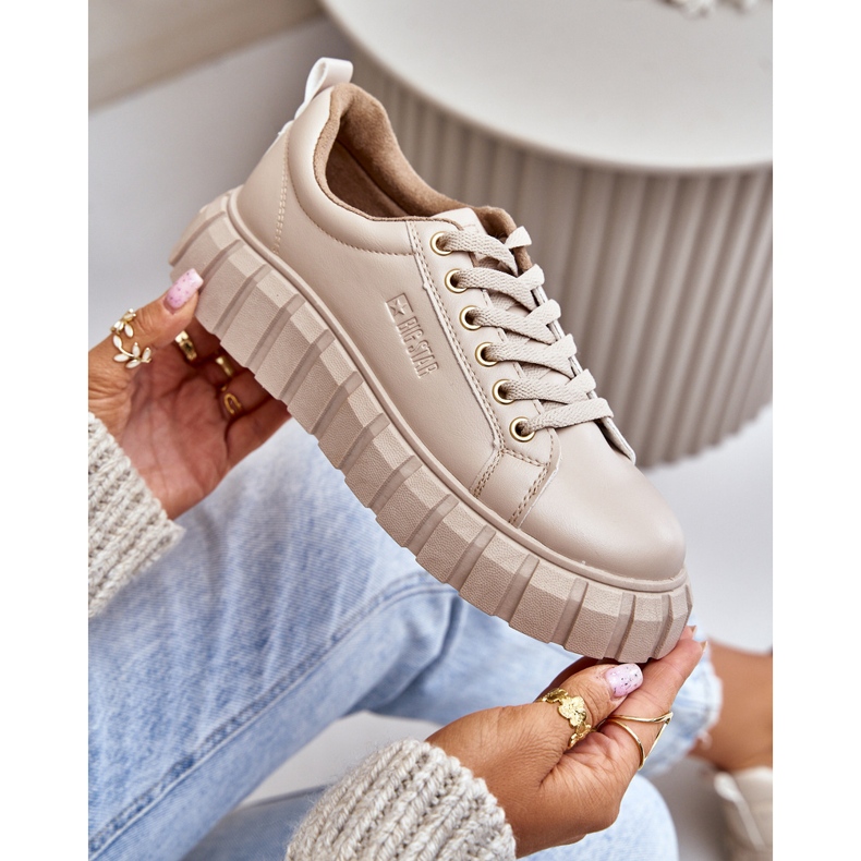 Scarpe da ginnastica isolanti da donna Big Star MM274618 Beige 2