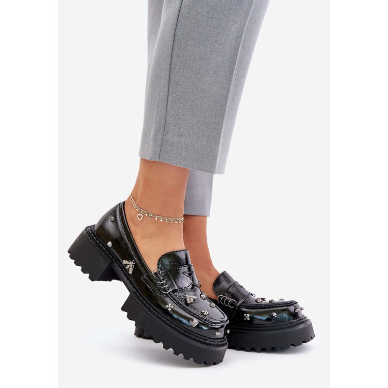 S.Barski Scarpe da Donna in Vernice Con Decori D&amp;A MR880-103 Nero 1