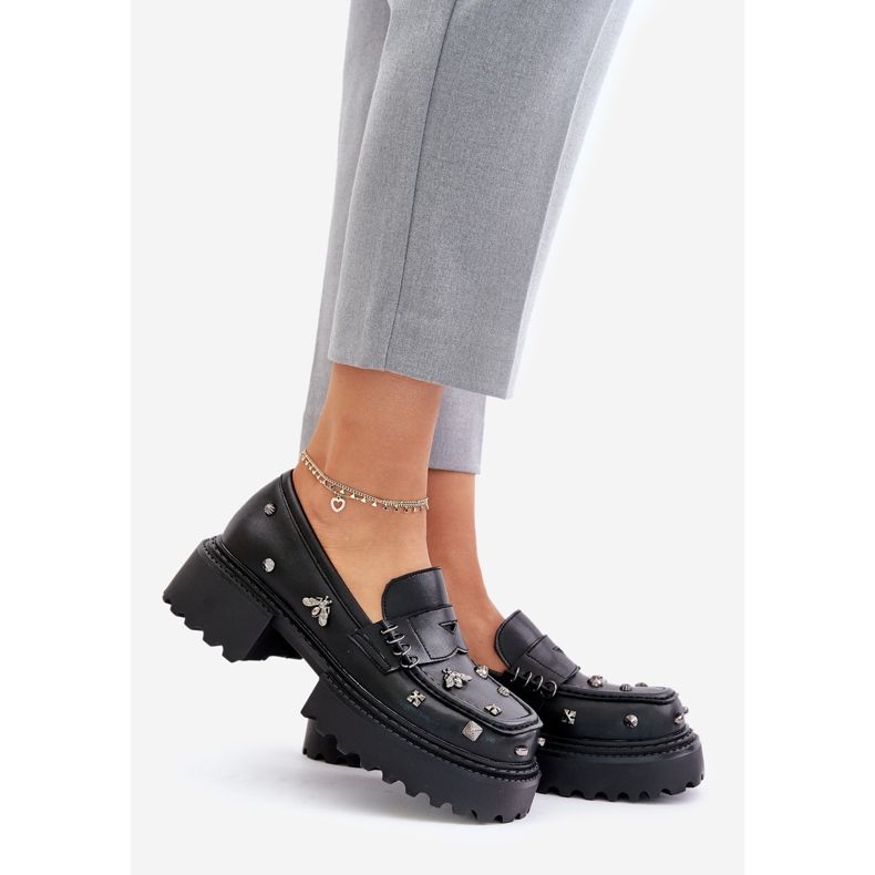 S.Barski Scarpe da Donna in Pelle Con Decori D&amp;A MR880-102 Nero 1