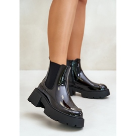 Stivaletti di vernice isolanti con cerniera, Black Jesschris nero 2