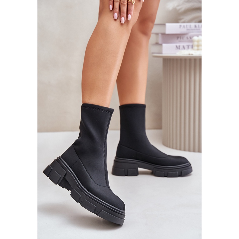 Stivali slip-on con tacco piatto neri Ravendria nero 2