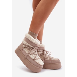 Doposci con plateau e allacciatura Izathiel beige chiaro 1