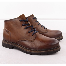Scarpe da uomo in pelle, stivaletti marroni isolanti Bugatti OO153241 marrone 1