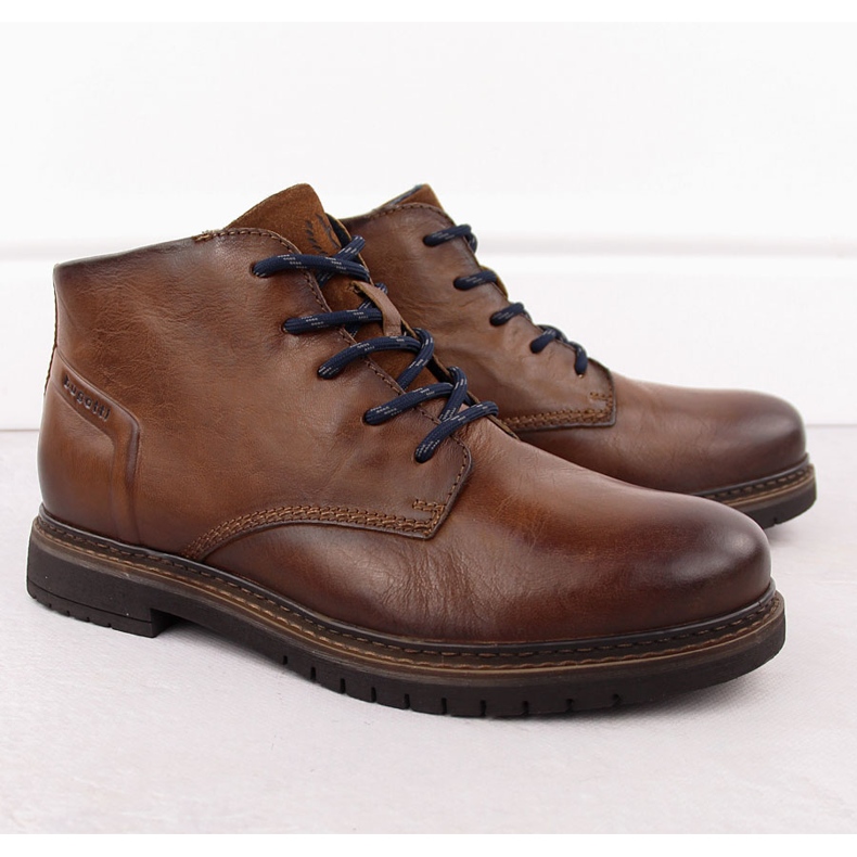 Scarpe da uomo in pelle, stivaletti marroni isolanti Bugatti OO153241 marrone 1
