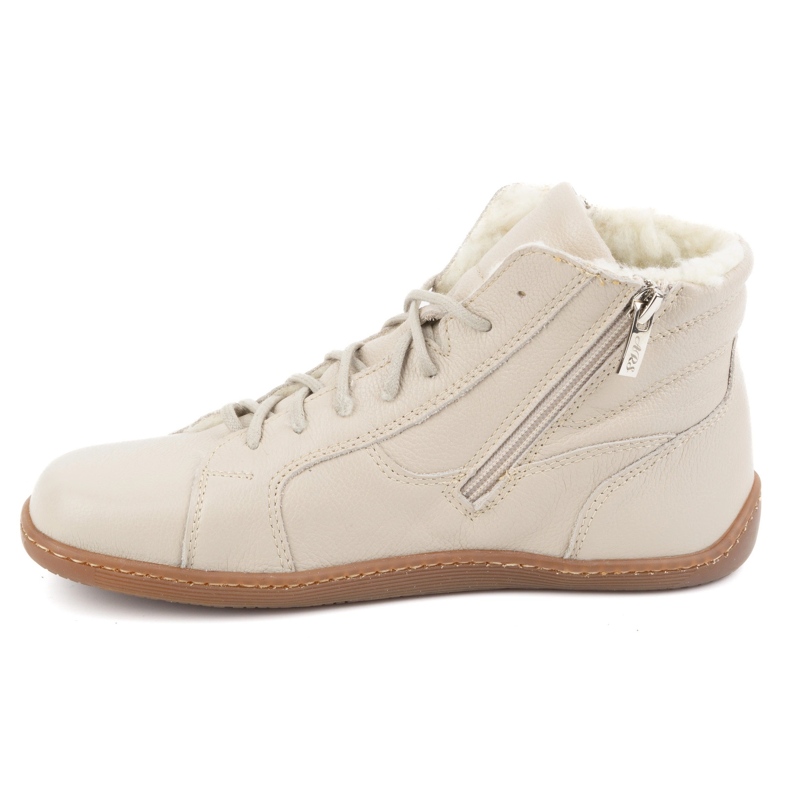 Olivier Scarpe invernali da donna in pelle 1261 minimaliste a piedi nudi, beige 2