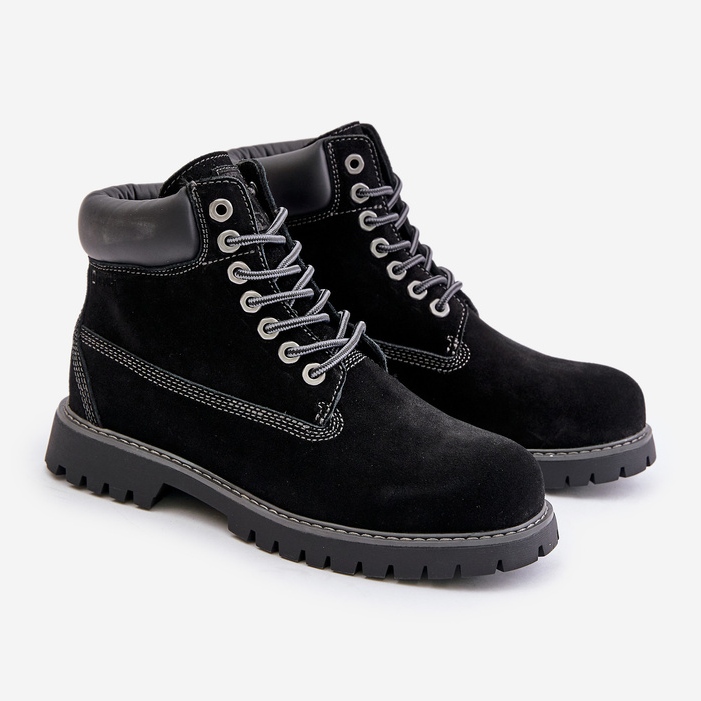Stivali da uomo isolati in pelle scamosciata Big Star OO174138 Sistema HI-POLY Neri nero 1