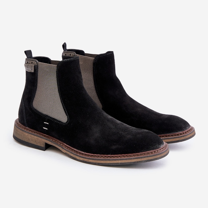 Stivaletti Chelsea da uomo in pelle scamosciata Big Star OO174154 Neri nero 1