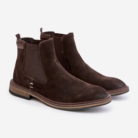 Stivaletti Chelsea in pelle scamosciata da uomo Big Star OO174155 Marrone 1