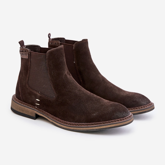 Stivaletti Chelsea in pelle scamosciata da uomo Big Star OO174155 Marrone 1