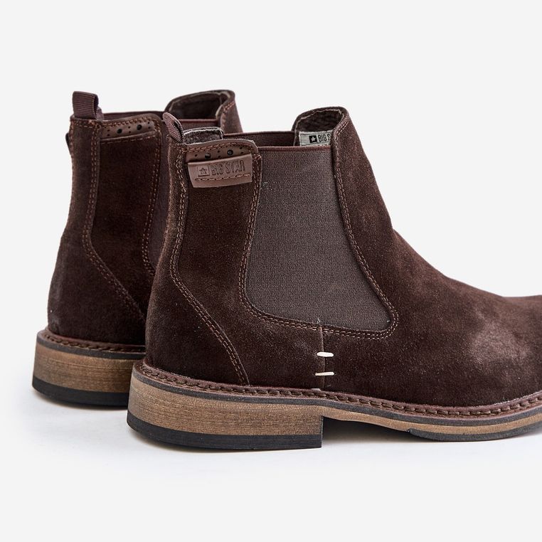 Stivaletti Chelsea in pelle scamosciata da uomo Big Star OO174155 Marrone 2