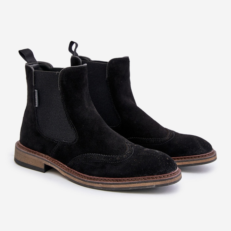 Stivaletti Chelsea da uomo in pelle scamosciata Big Star OO174192 Neri nero 1