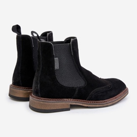Stivaletti Chelsea da uomo in pelle scamosciata Big Star OO174192 Neri nero 2