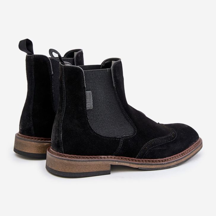 Stivaletti Chelsea da uomo in pelle scamosciata Big Star OO174192 Neri nero 2