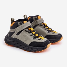 Scarpe da trekking per bambini Trapper isolate con velcro Big Star OO374181 Cachi verde 1