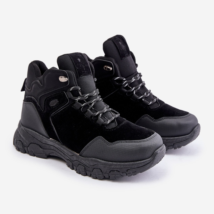 News Scarpe da trekking stringate isolate da uomo nere Zerista nero 1