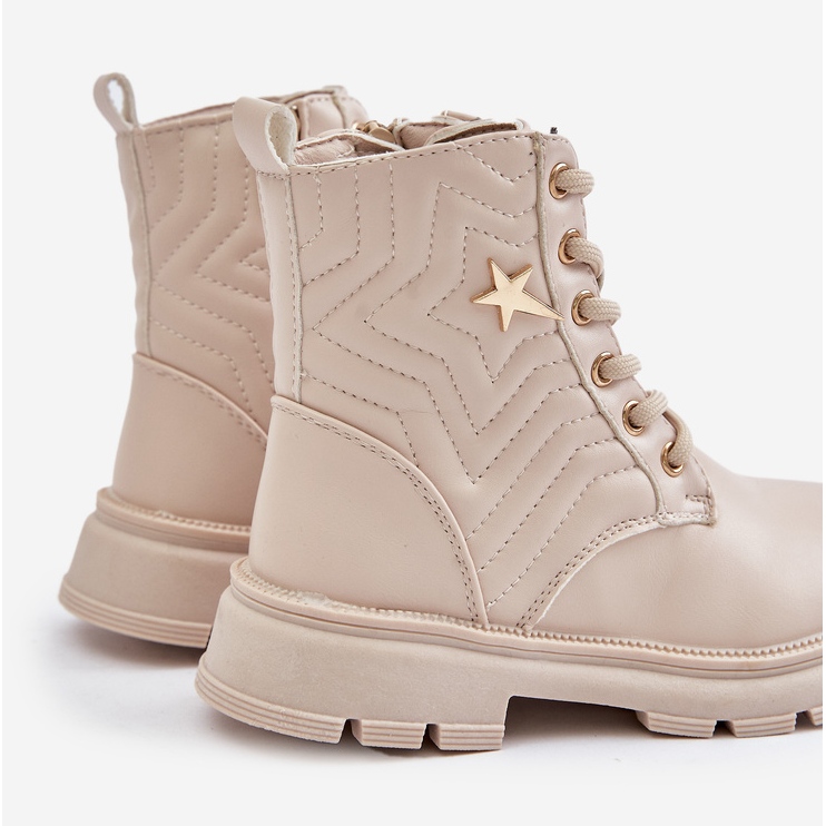 Stivaletti per bambini isolati con cerniera in ecopelle, Beige Liotira 2