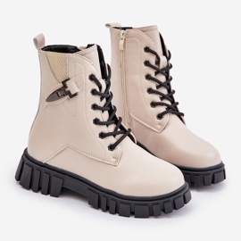 News Stivaletti isolanti da ragazza con cerniera e decorazione, beige Zinnirella 1