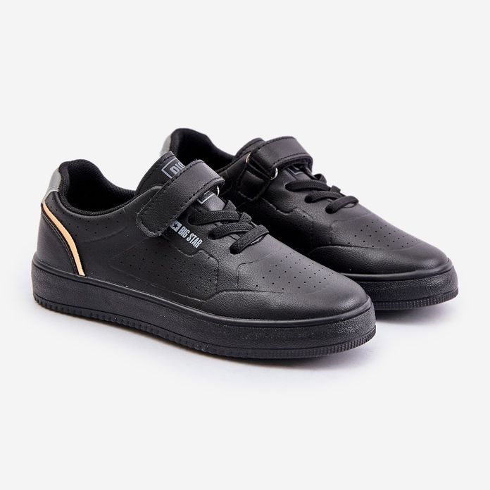 Sneakers da Bambino Realizzate in Eco Pelle Con Velcro Big Star OO374004 Nero 1
