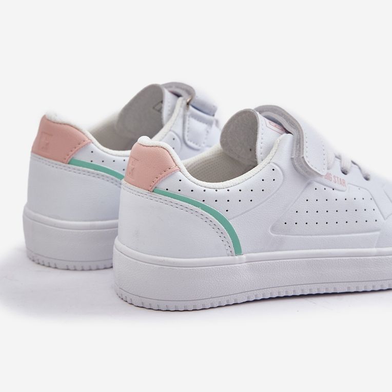 Sneakers da Bambino Realizzate in Eco Pelle Con Velcro Big Star OO374005 Bianco 2