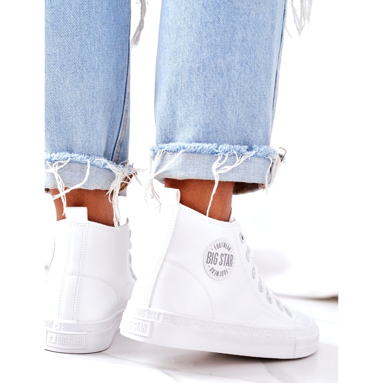 Sneakers alte da donna Big Star GG274016 Bianche bianco 1