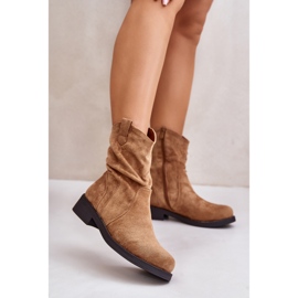 Stivaletti da donna isolanti con volant e decorazione Camel Etteara marrone 2