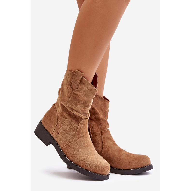 Stivaletti da donna isolanti con volant e decorazione Camel Etteara marrone 1