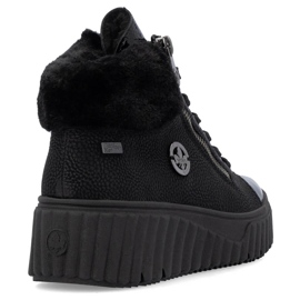 Stivali con zeppa neri da donna impermeabili Rieker N2505-00 nero 1