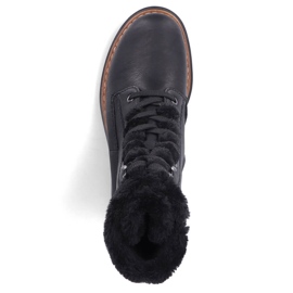 Borse termiche da donna con pelliccia, nere Rieker 72625-00 nero 2