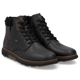 Stivaletti isolanti da uomo in pelle impermeabili, neri Rieker B3343-00 nero 1