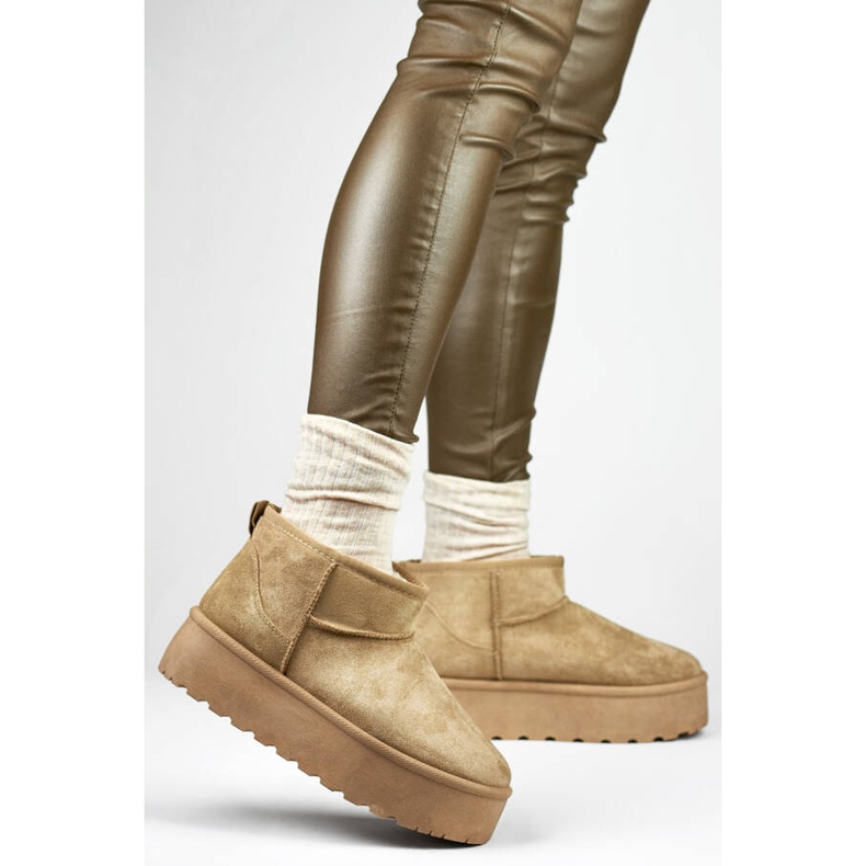 Doposci da donna con plateau, beige scuro TL242-KH 2