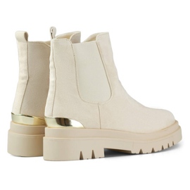 Stivaletti Chelsea da donna in pelle scamosciata, beige XJ-351BE 1