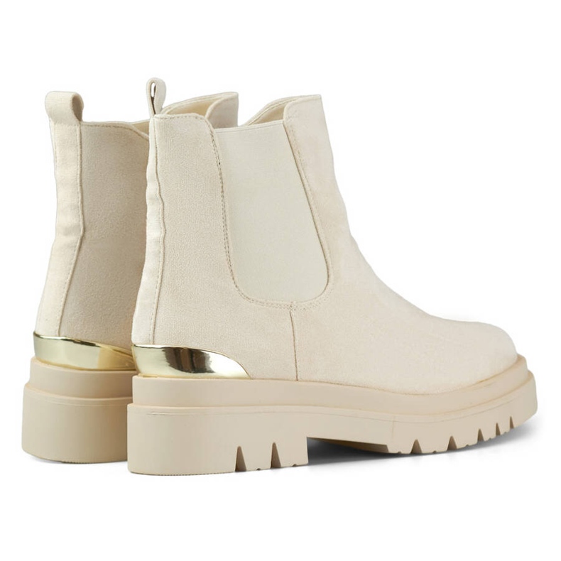 Stivaletti Chelsea da donna in pelle scamosciata, beige XJ-351BE 1