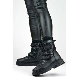 Doposci da donna JH-1B nero metallizzato con velcro 2