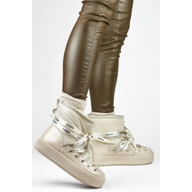 Doposci da donna, stivali stringati, beige 5754-4BE 2