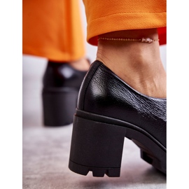 Scarpe con tacco alto Lemar in pelle nera con decorazione dorata nero 2