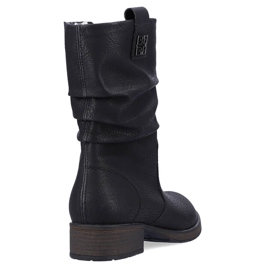 Stivali da donna neri isolati con lana Rieker Z9583 nero 1