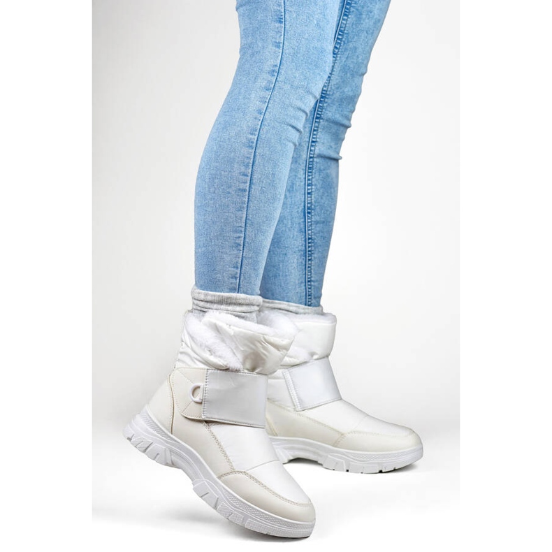 Doposci da donna con chiusura strappo, bianchi 3535W bianca 2