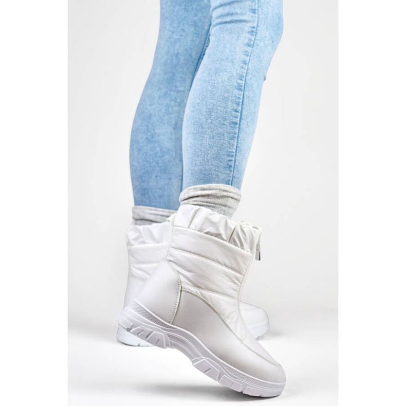 Doposci da donna con cerniera, bianco 3555-2-W 2