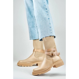 Stivali da donna con tomaia flessibile, non isolati, beige YQ41KH 1
