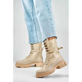 Stivaletti non isolati da donna, beige JH21-31BE 1