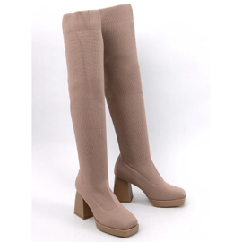 Stivali con tacco alto di Hilary Khaki beige 1