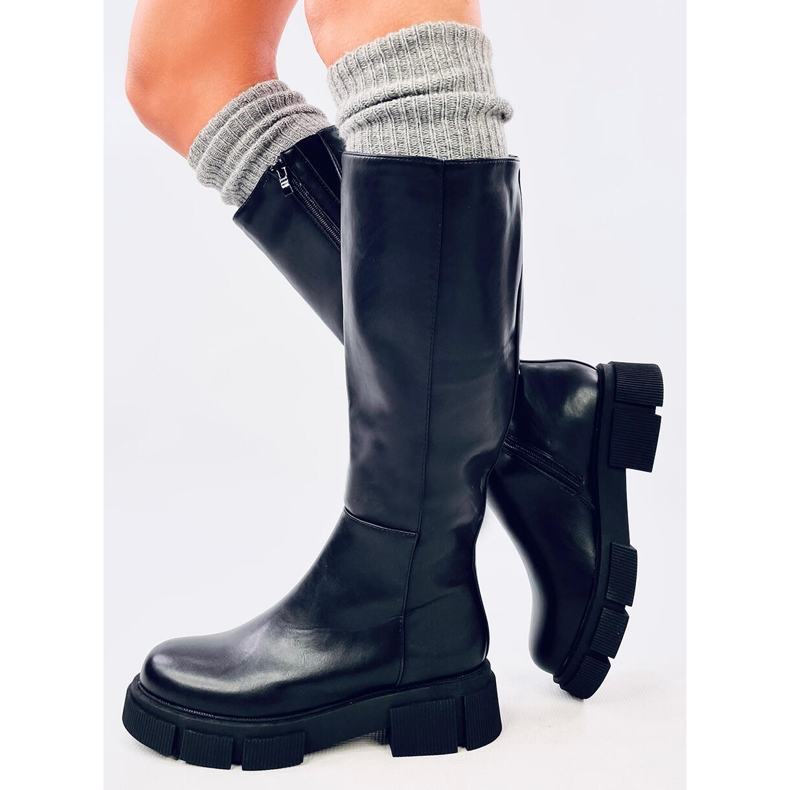 Stivali da donna con suola spessa Baker Black nero 1
