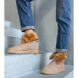 Stivali da neve isolanti beige con colletto di Edidda 1