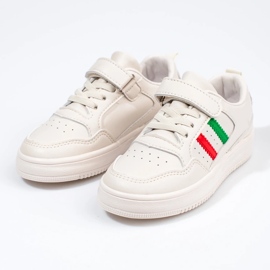 Sneakers bianche da bambino con cinturini bianco 2