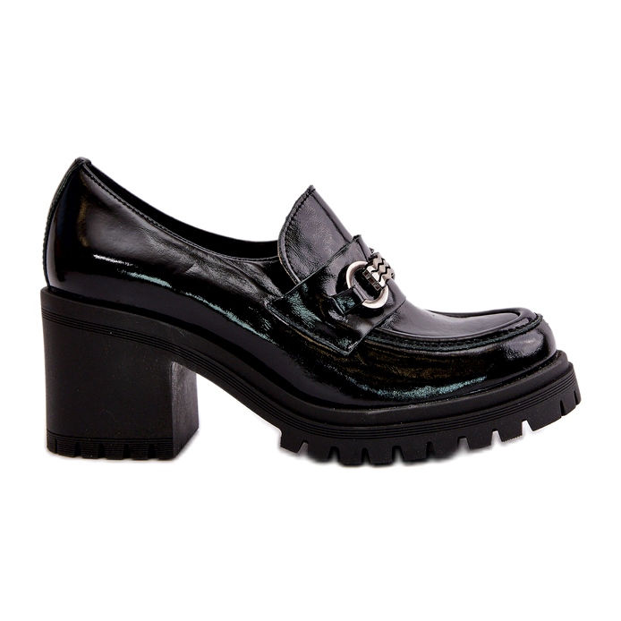 Zazoo 20175 Scarpe da donna in vernice con tacco alto, pelle naturale, nero 4